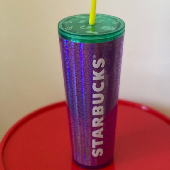 NEW✏️Starbucks 2022 Back to School Purple Bubble Super Wordmark Icon Lid Tumbler - Picture 4 of 7